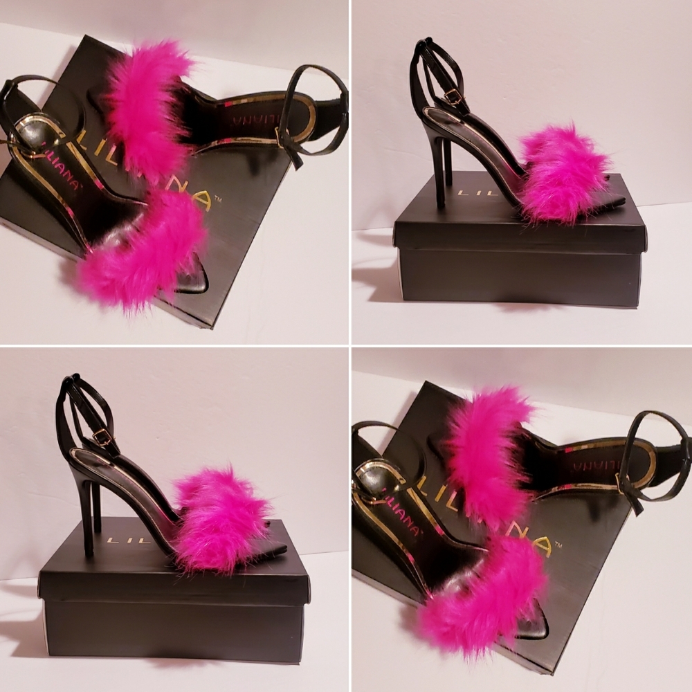 Open Toe Feathered Sandals